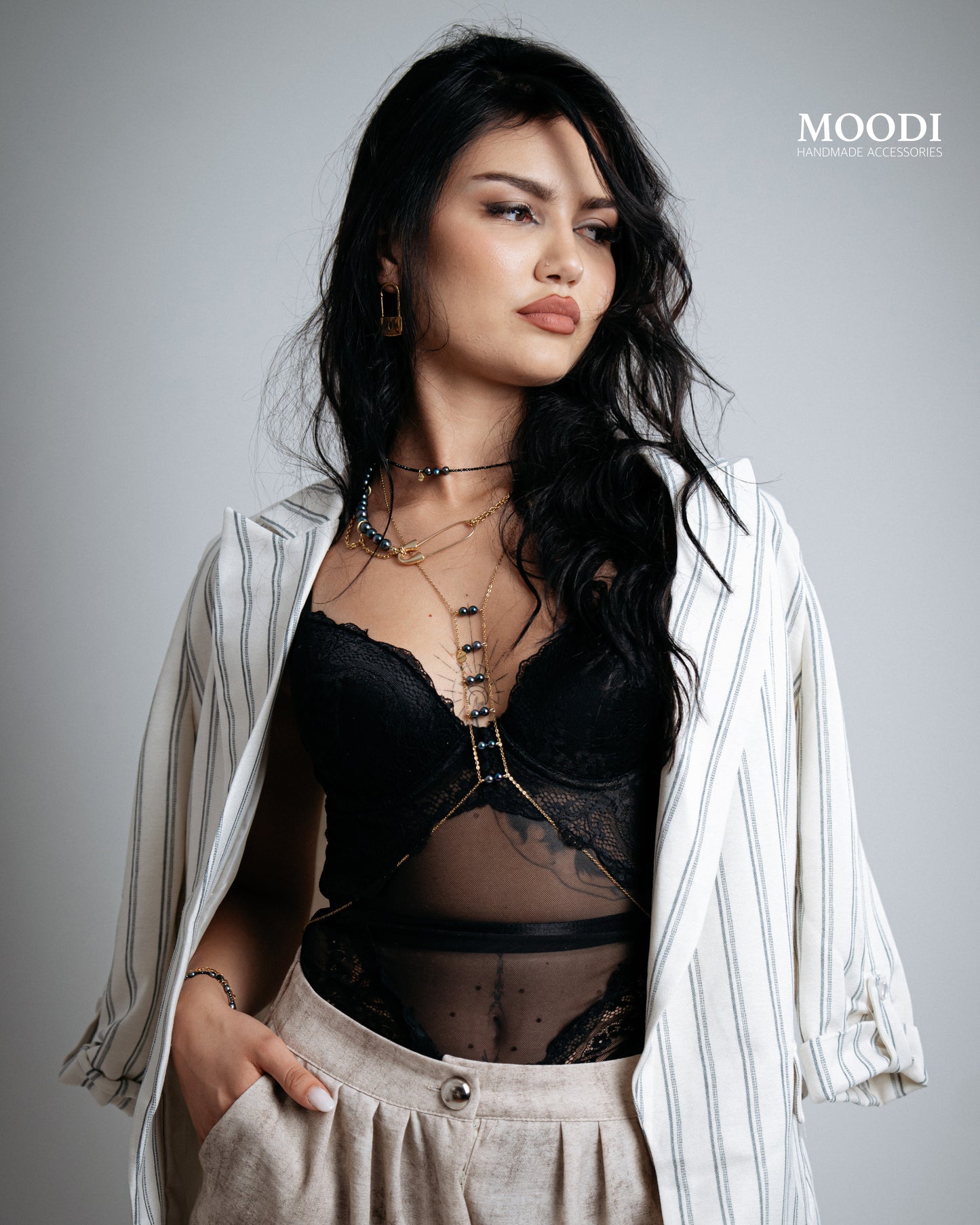 Body jewelry "Black Swan"