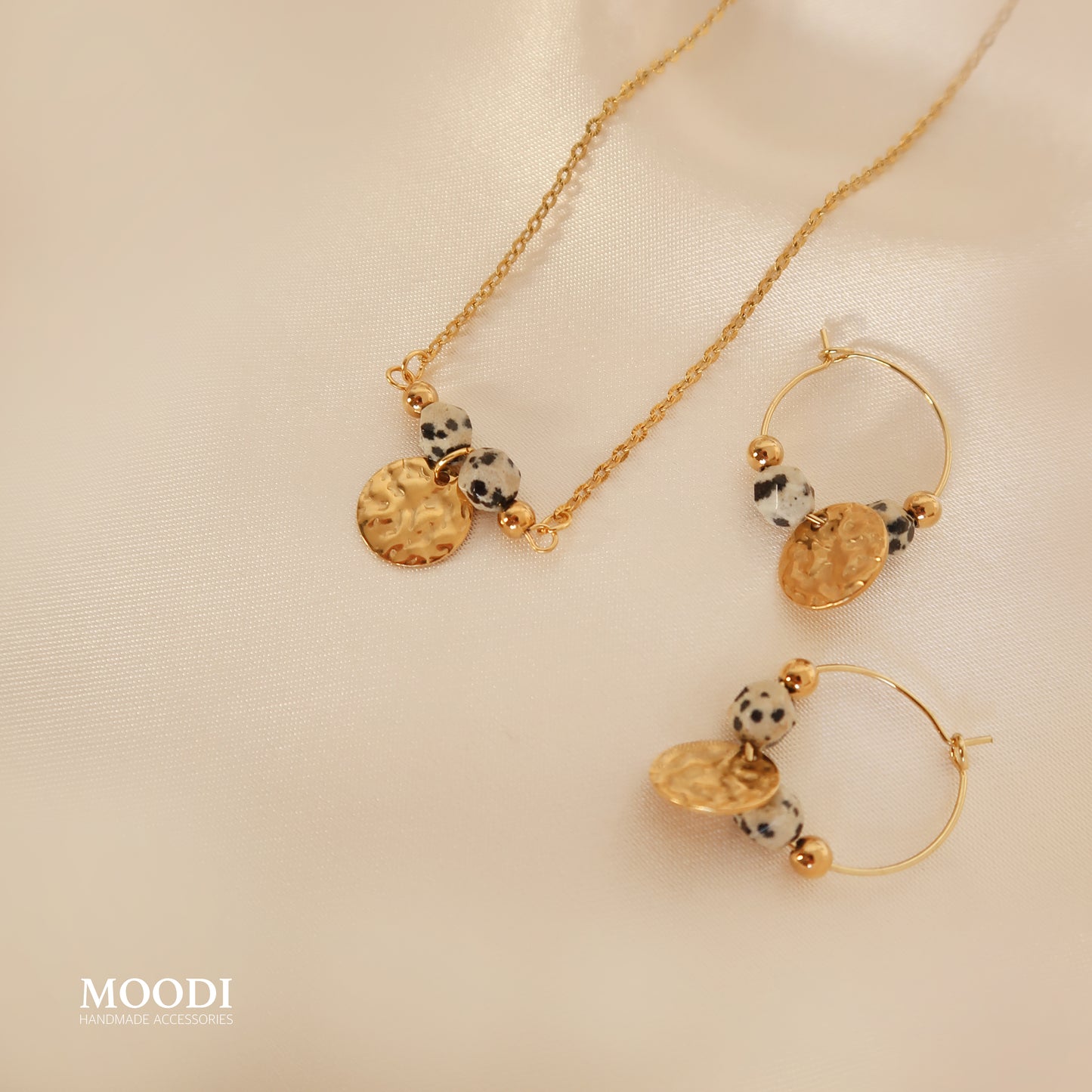 Earrings with Dalmatian Jasper