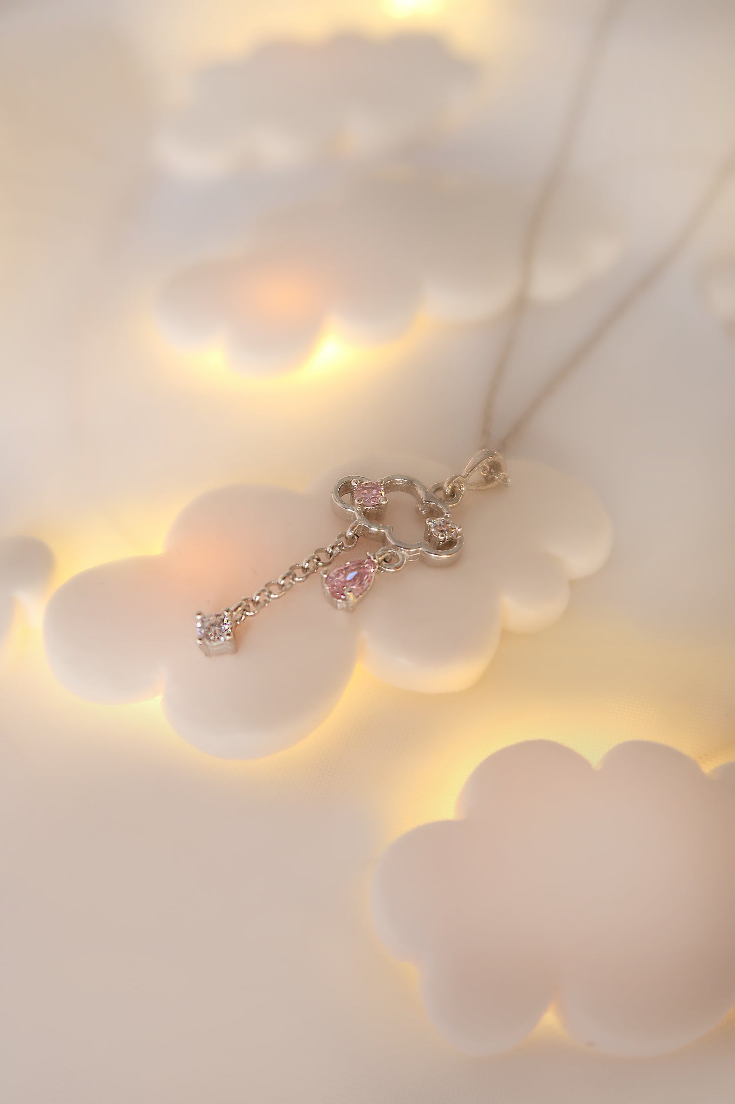 Колие Clouds Silver Rose Quarts