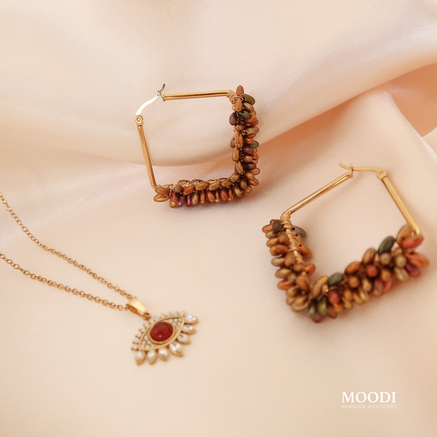 Обеци Hoops special "Autum chunky"