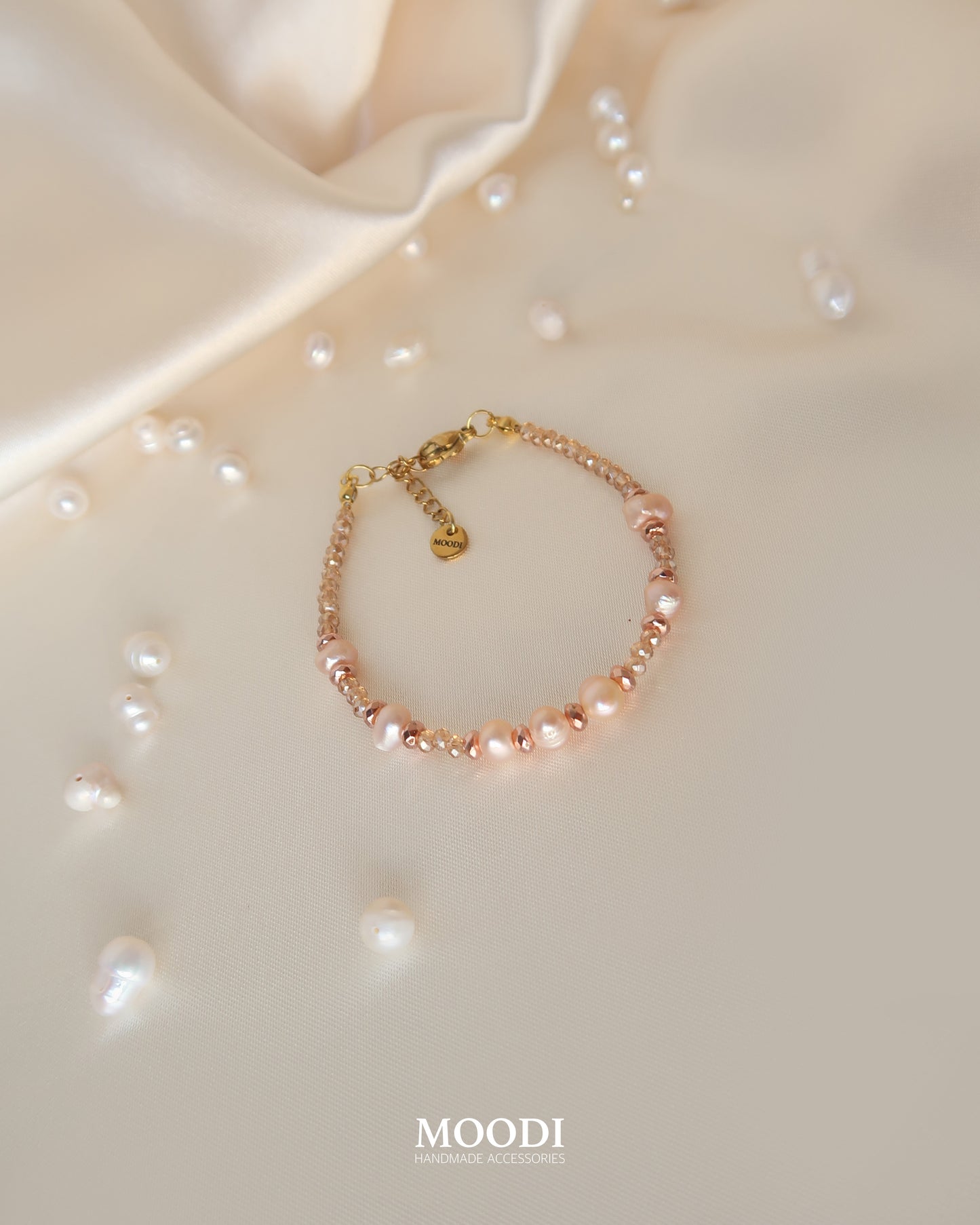 Гривна "Rosé Perla" с розови перли