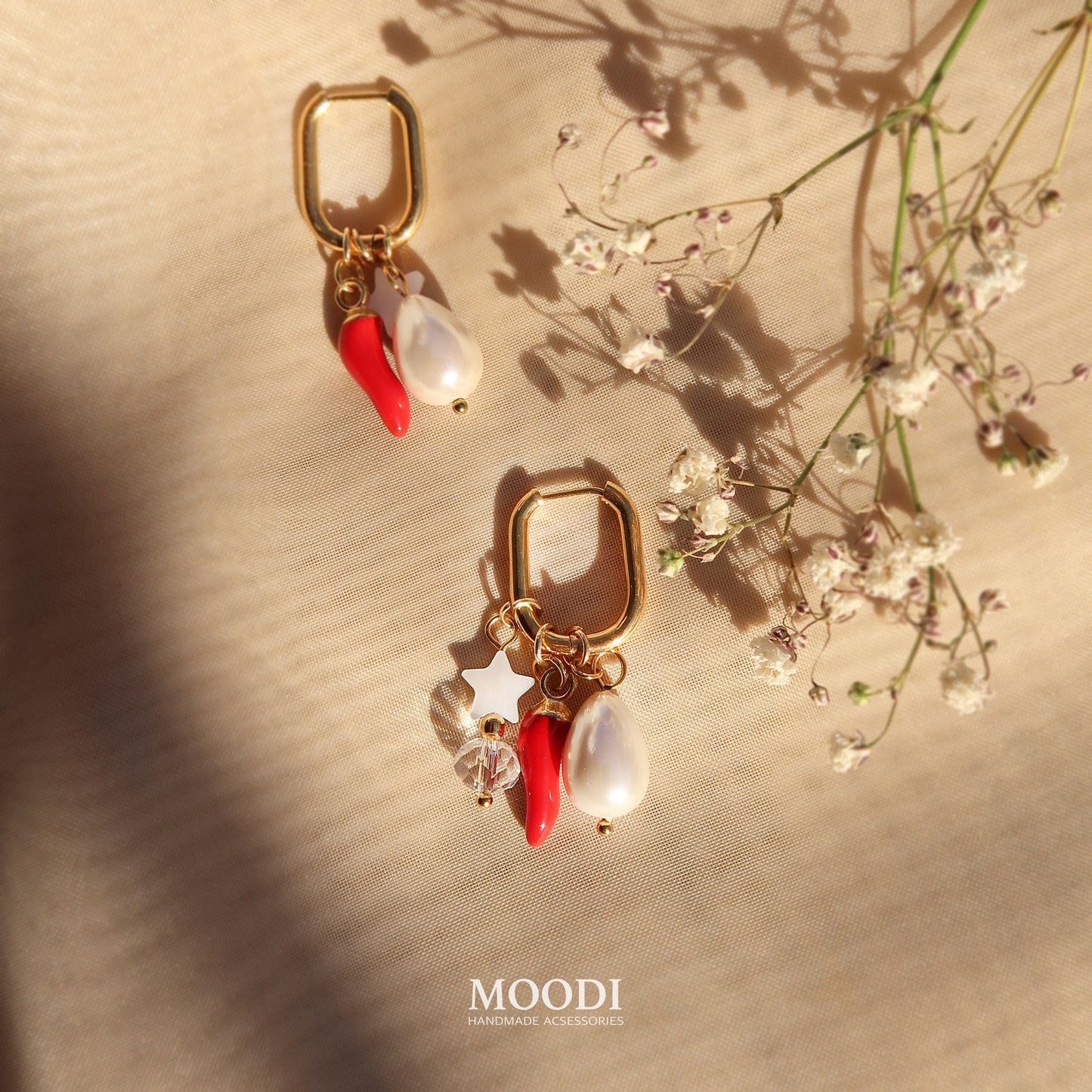 Earrings "Hot Chili" ( 3 in 1 )