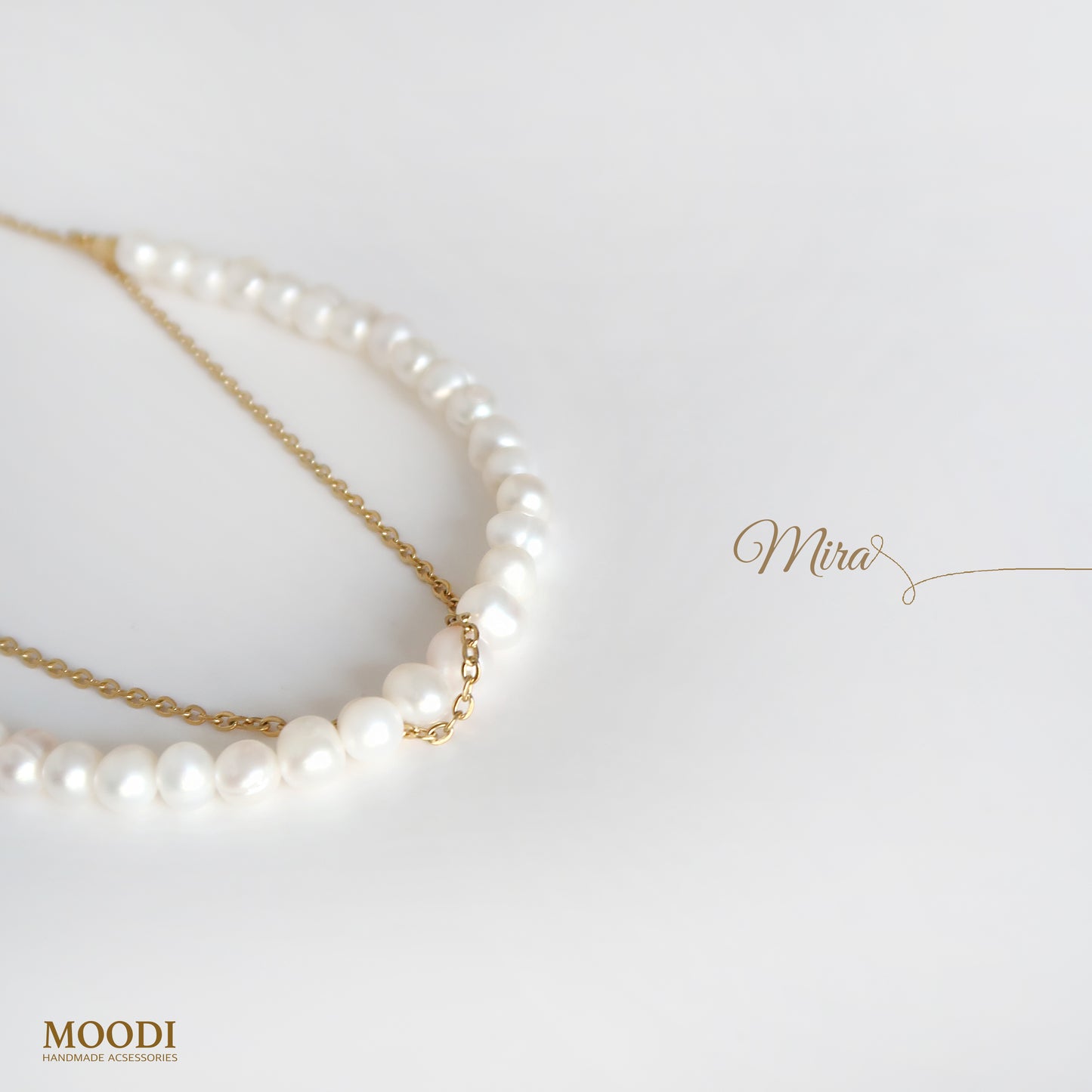 Necklace "Mira" with natural pearls