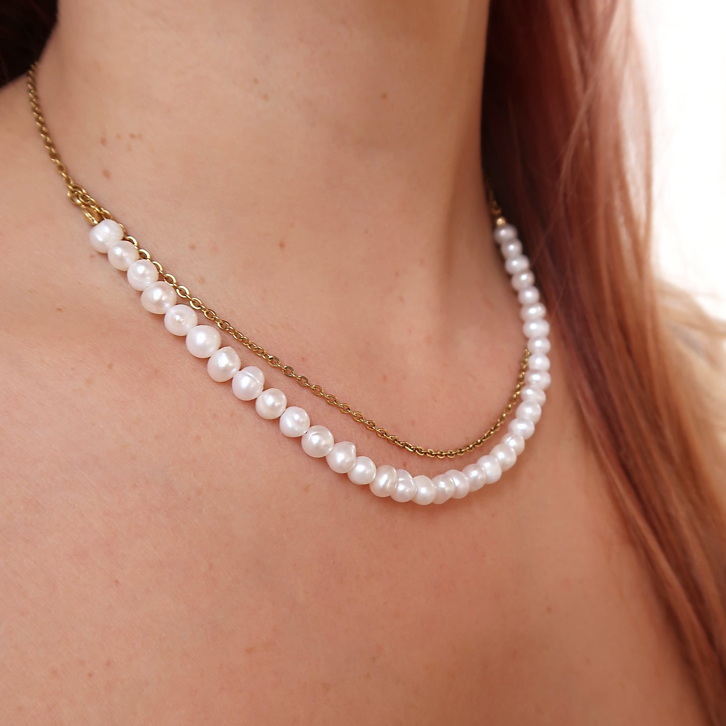 Necklace "Mira" with natural pearls
