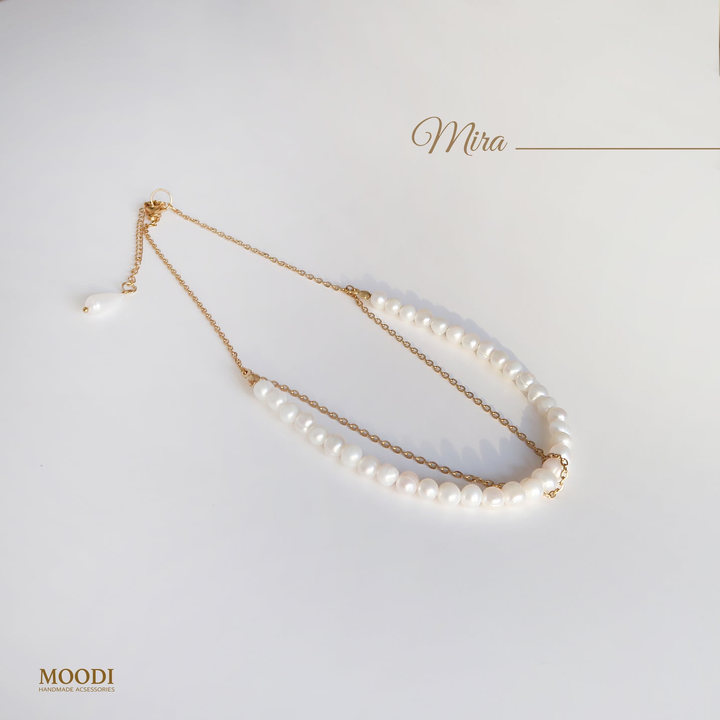 Necklace "Mira" with natural pearls