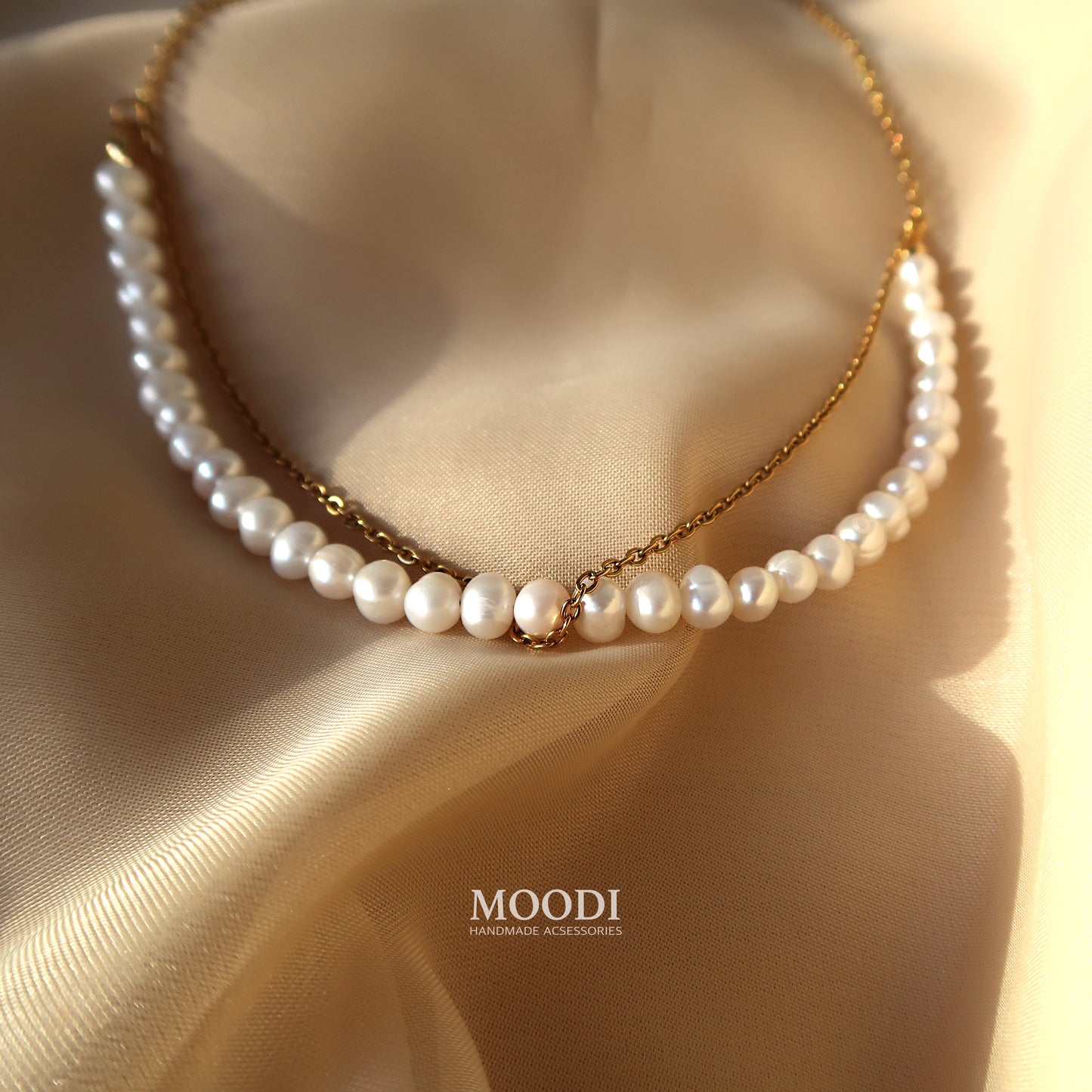 Necklace "Mira" with natural pearls