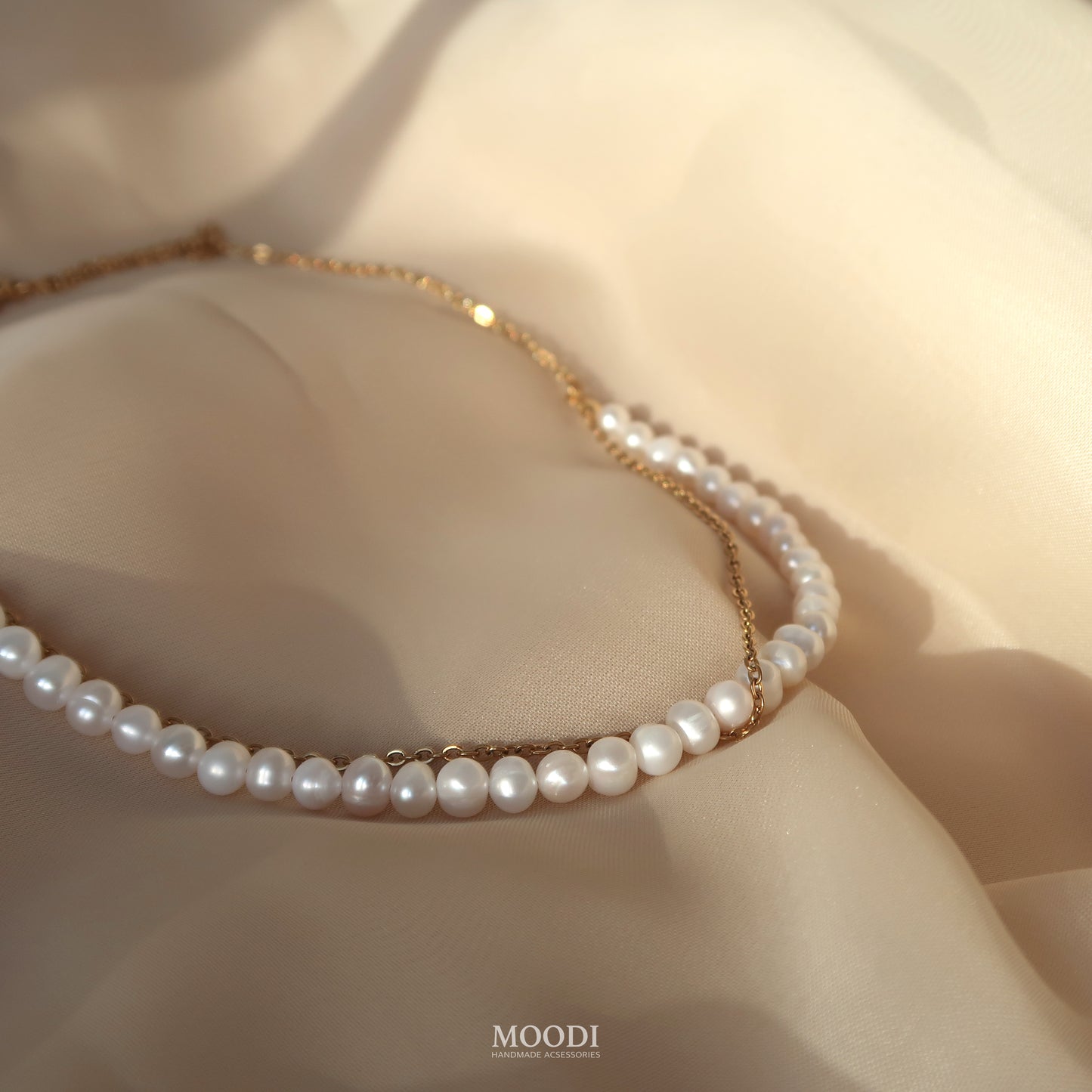 Necklace "Mira" with natural pearls