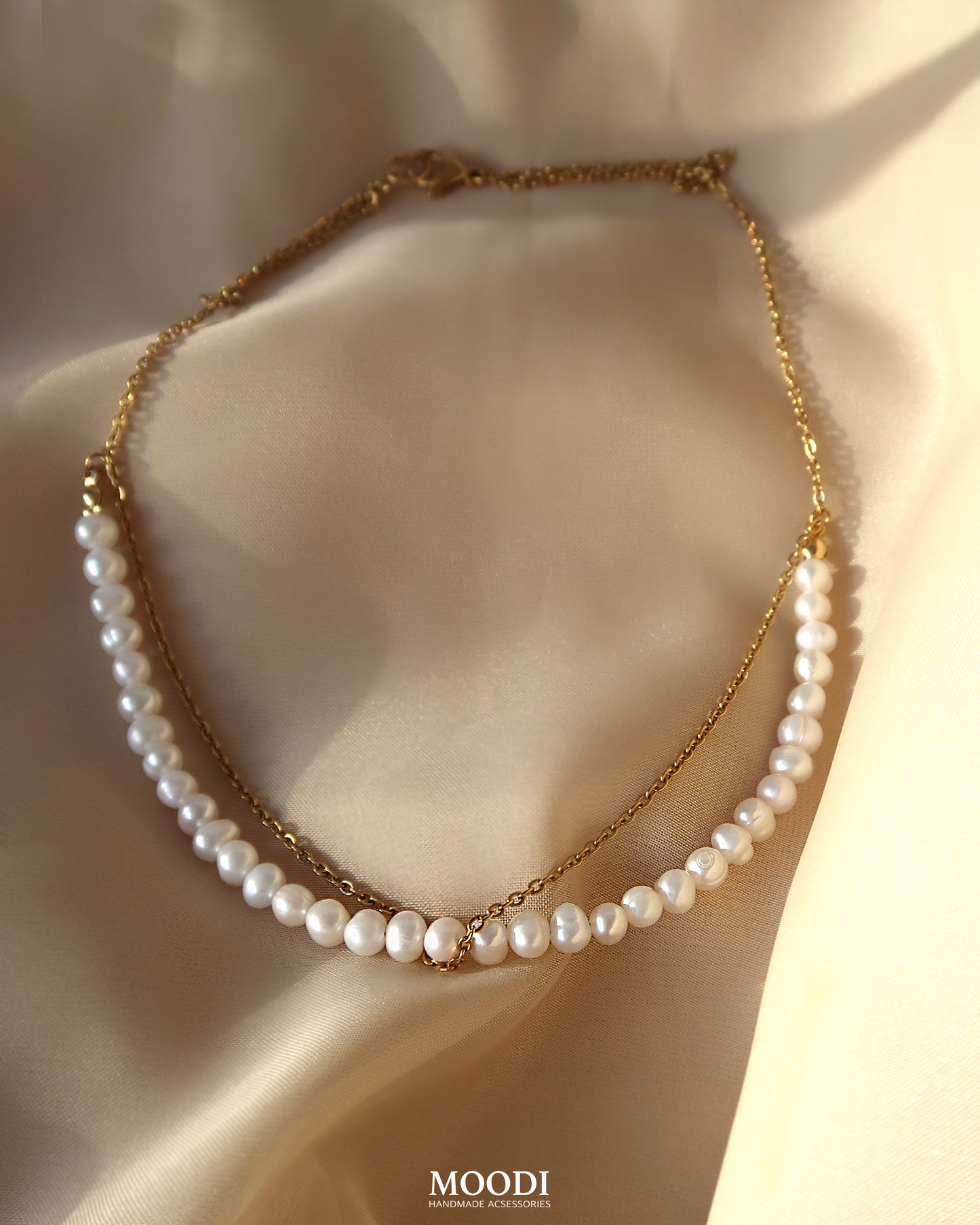 Necklace "Mira" with natural pearls